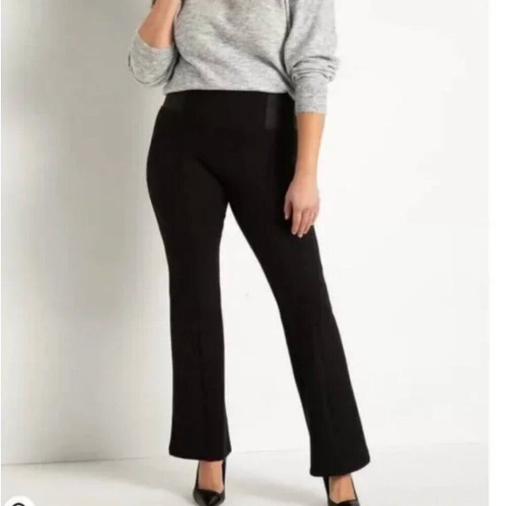 Eloquii Women's Miracle Flawless Flare Leg Black Pant Size 24